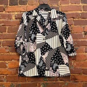 Vintage 90’s DonKenny Classics Patchwork‎ Paisley Button Down Top Size Small